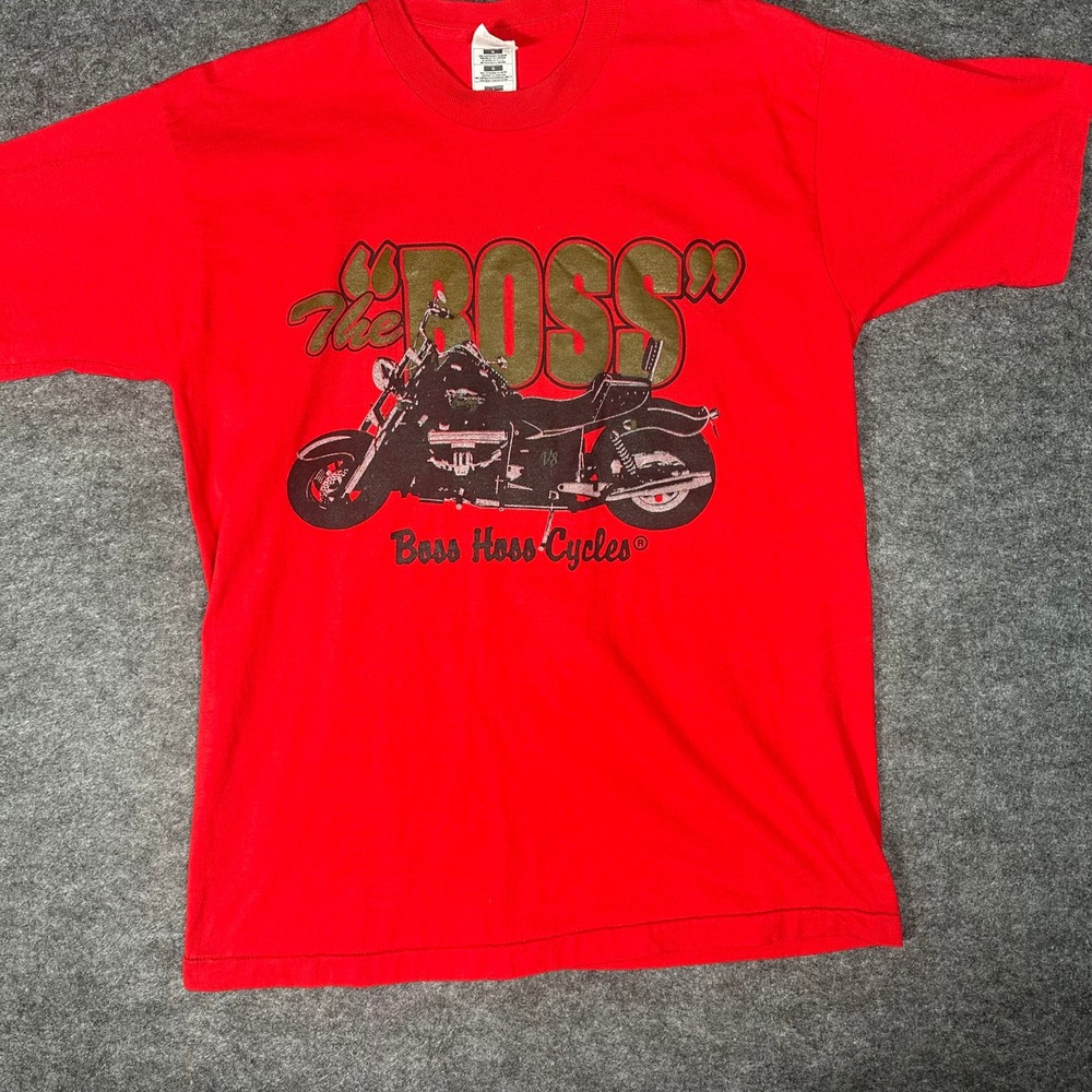 Boss Hoss Cycles‎ Red Motorcycle Graphic T Shirt Mens Large